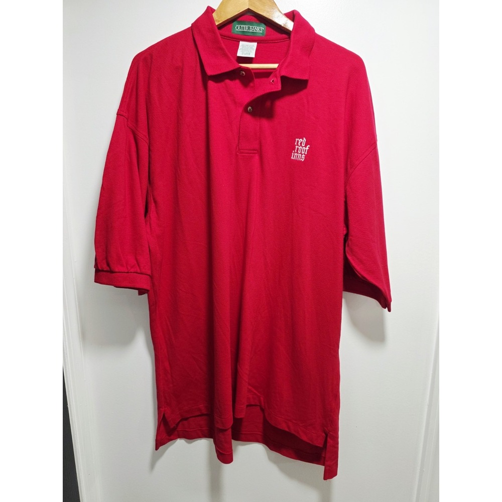 Outer Banks Polo Shirt Men's Size 2XL Red 100% Combed Cotton Short Sleeve
